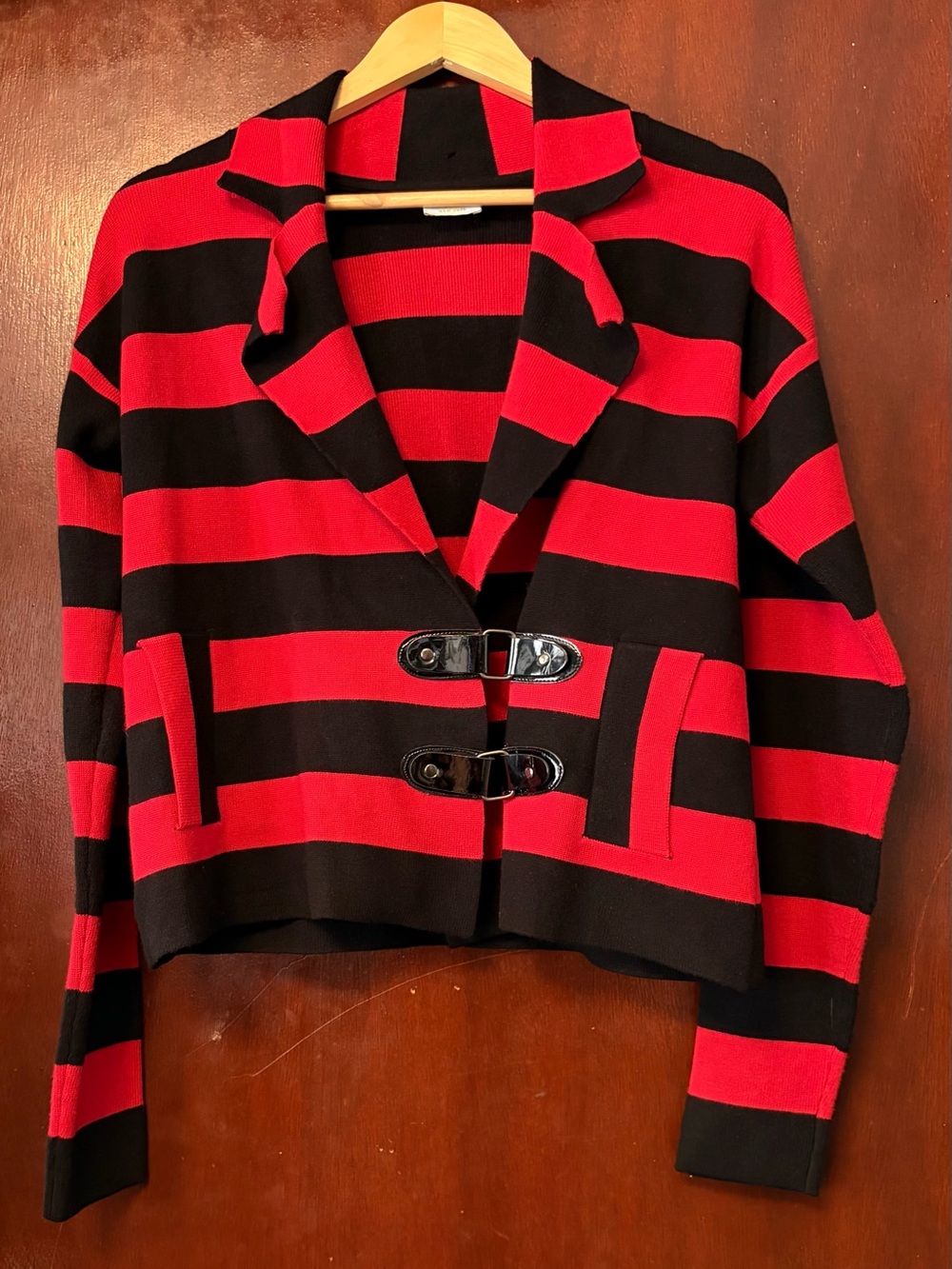 Women’s Tracy Reese Red and Black Striped Knit Blazer